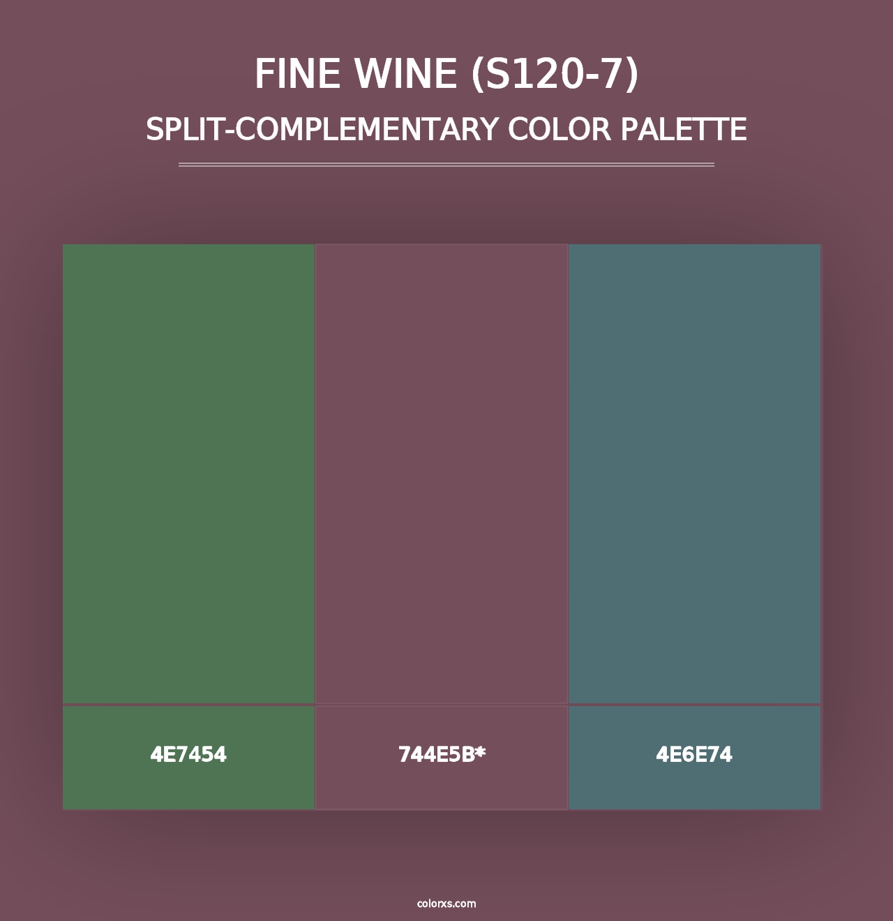 Fine Wine (S120-7) - Split-Complementary Color Palette