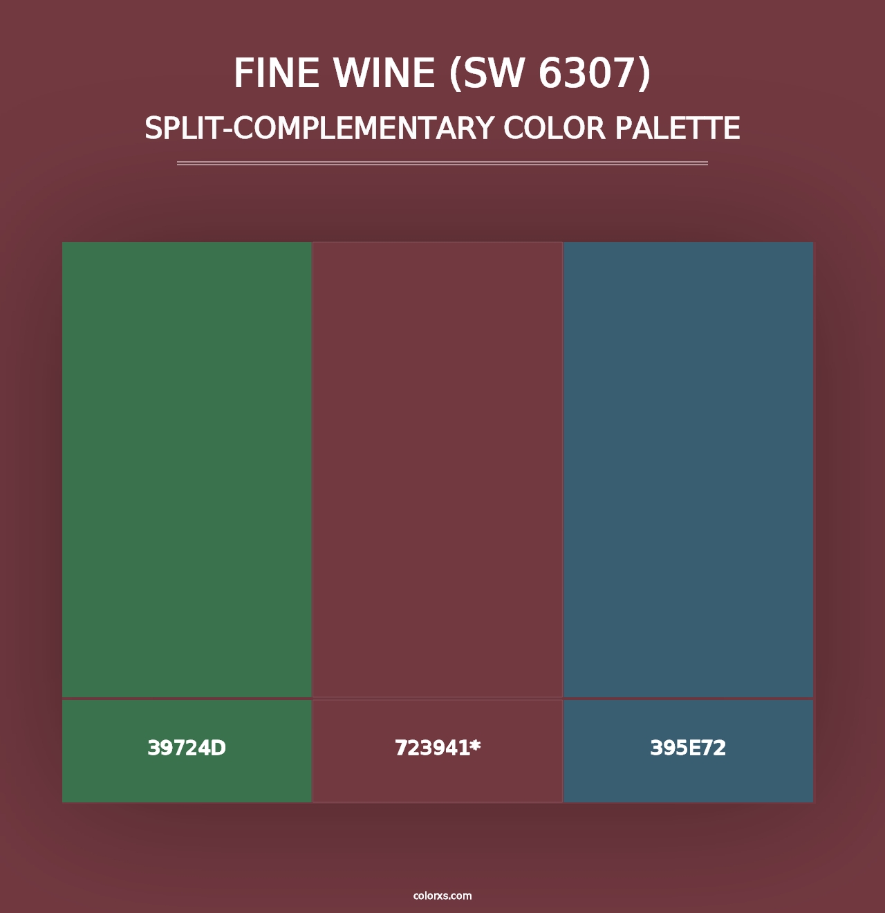 Fine Wine (SW 6307) - Split-Complementary Color Palette