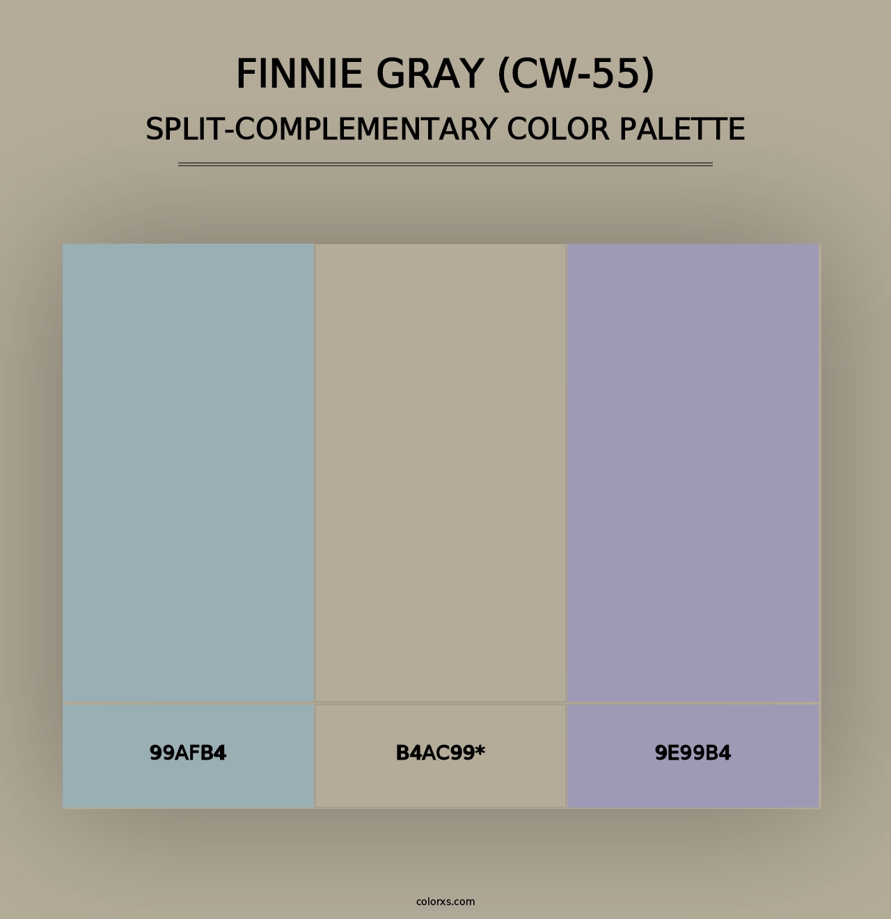 Finnie Gray (CW-55) - Split-Complementary Color Palette