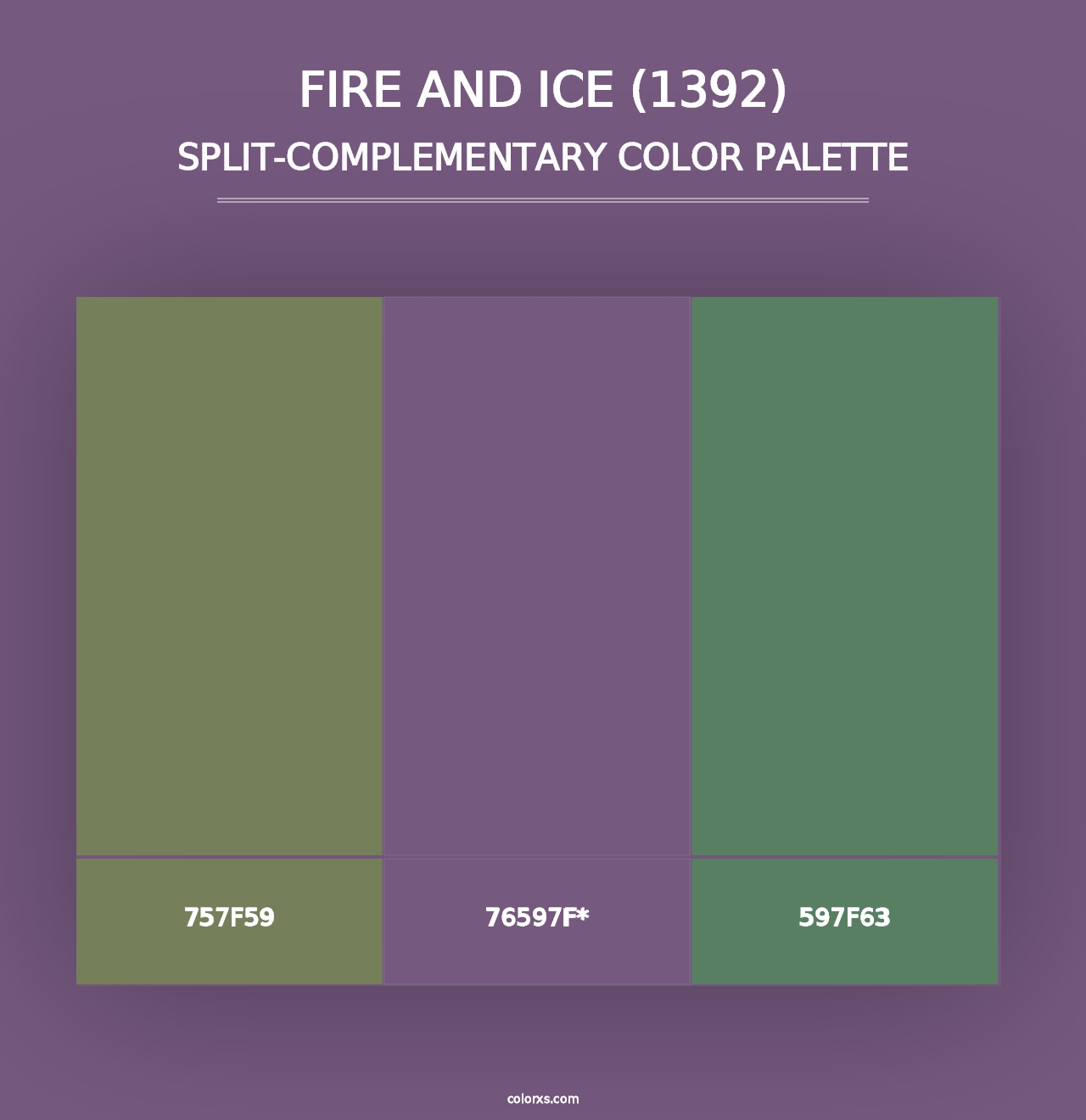 Fire and Ice (1392) - Split-Complementary Color Palette