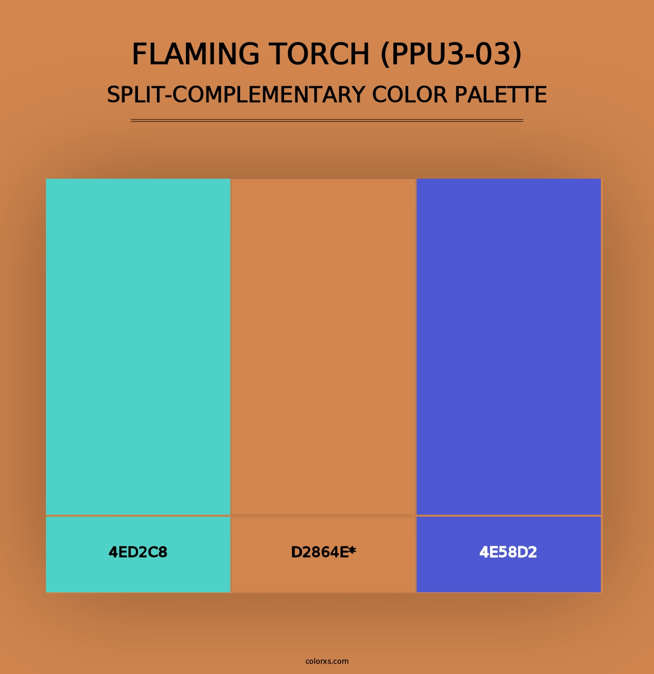 Flaming Torch (PPU3-03) - Split-Complementary Color Palette