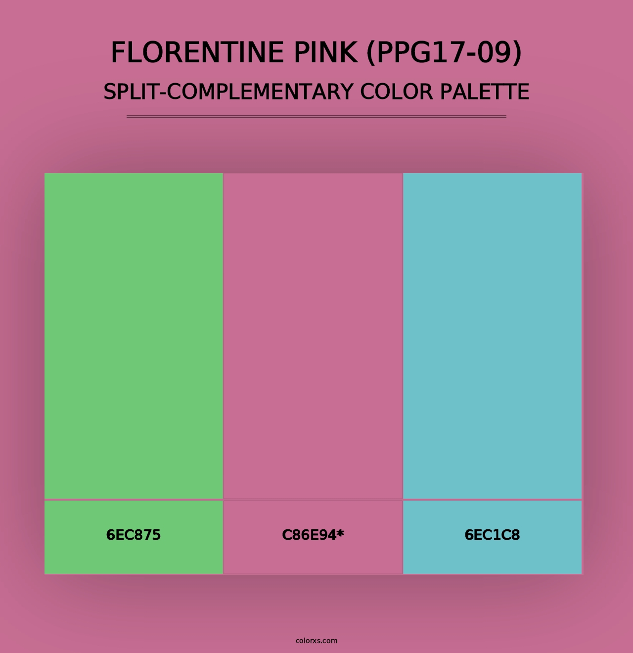 Florentine Pink (PPG17-09) - Split-Complementary Color Palette