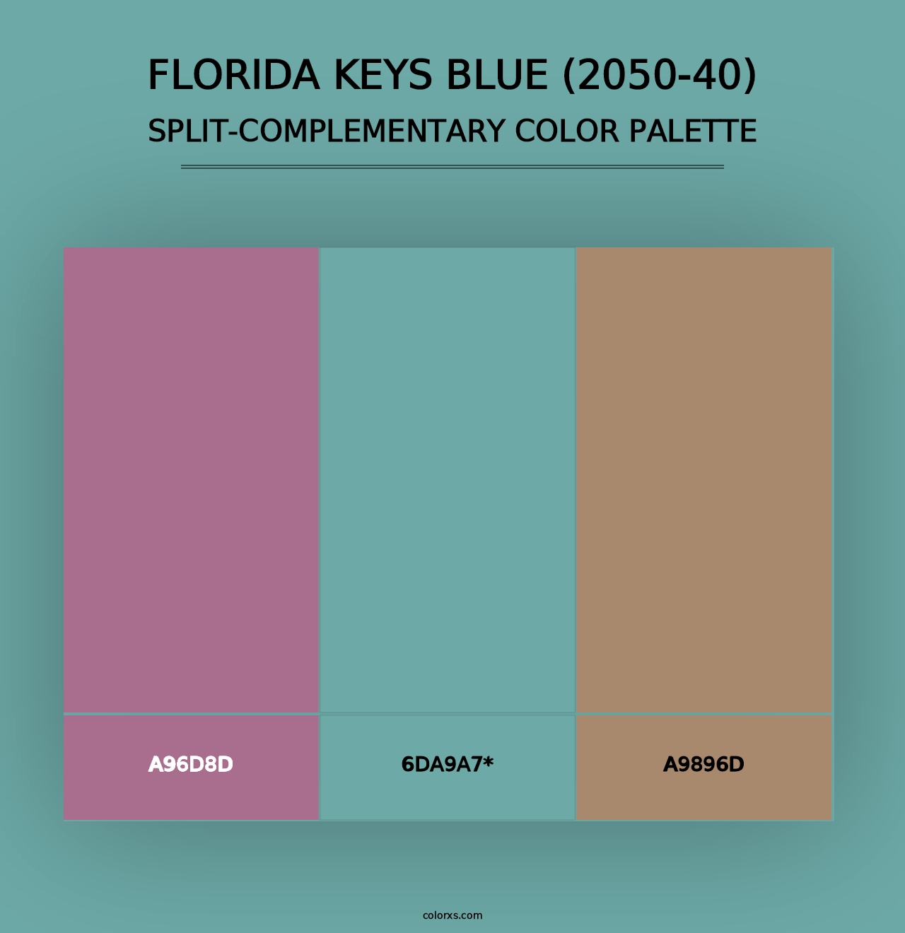 Florida Keys Blue (2050-40) - Split-Complementary Color Palette