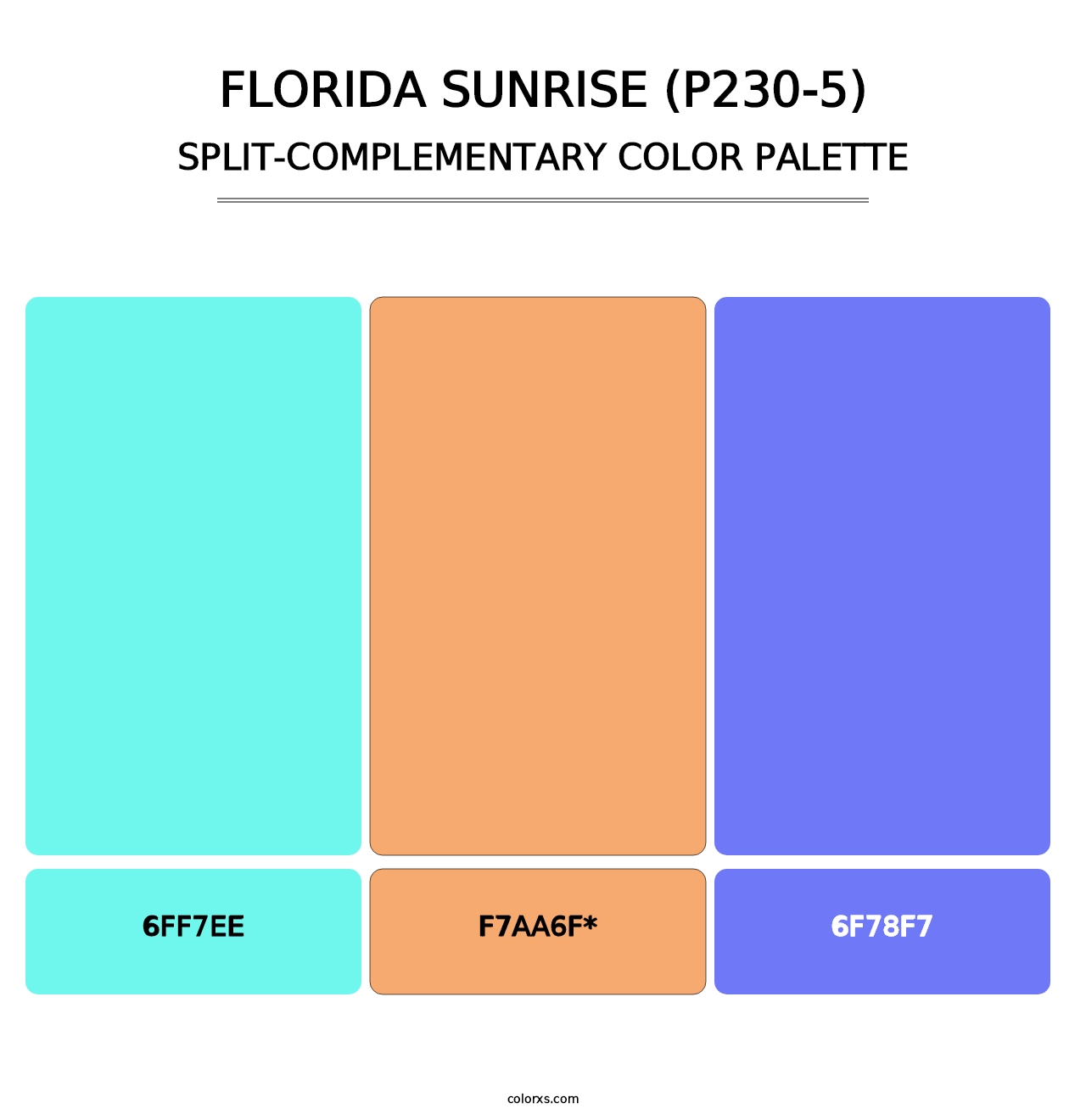 Florida Sunrise (P230-5) - Split-Complementary Color Palette