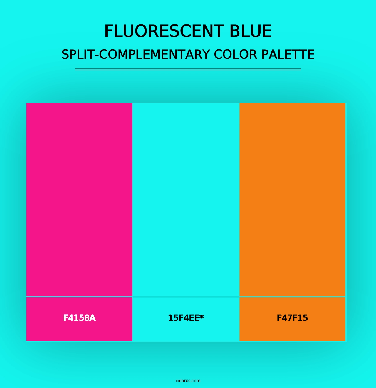 Fluorescent Blue - Split-Complementary Color Palette