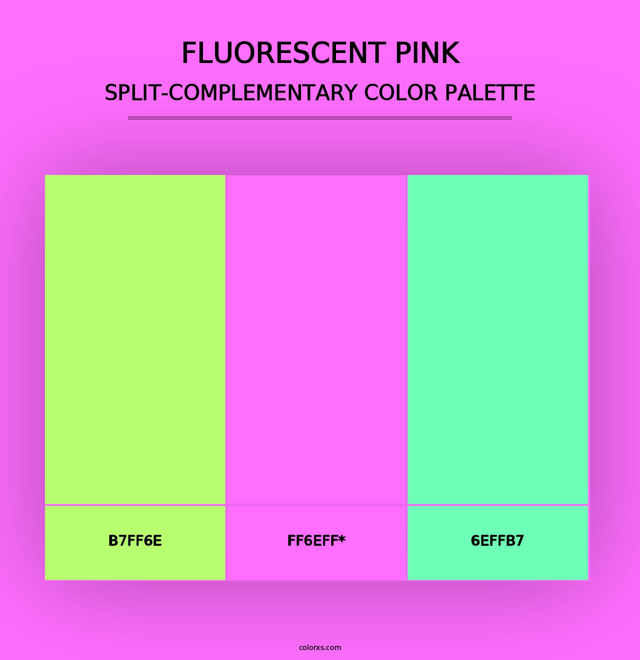 Fluorescent Pink - Split-Complementary Color Palette