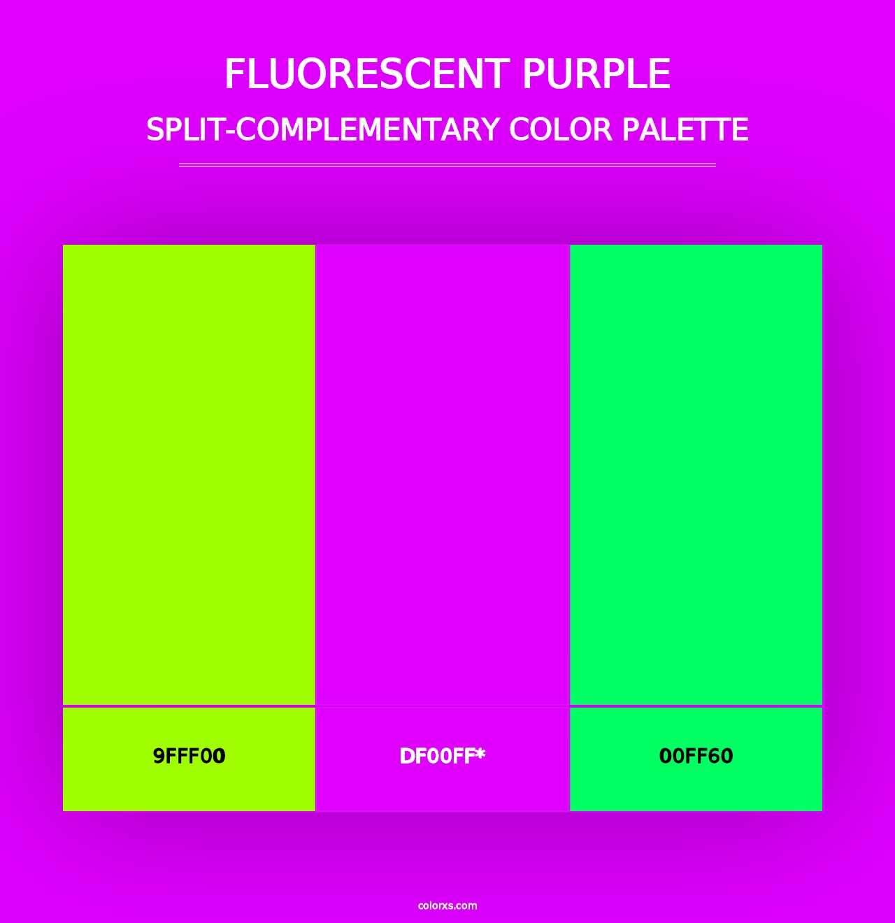 Fluorescent Purple - Split-Complementary Color Palette