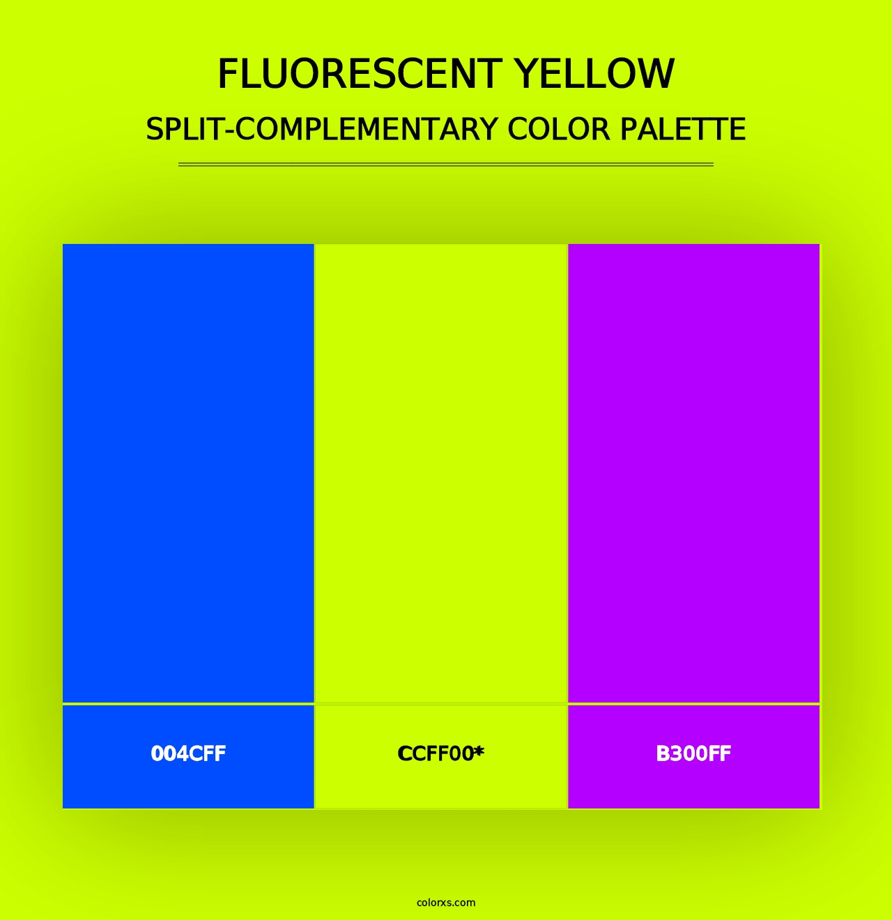 Fluorescent Yellow - Split-Complementary Color Palette