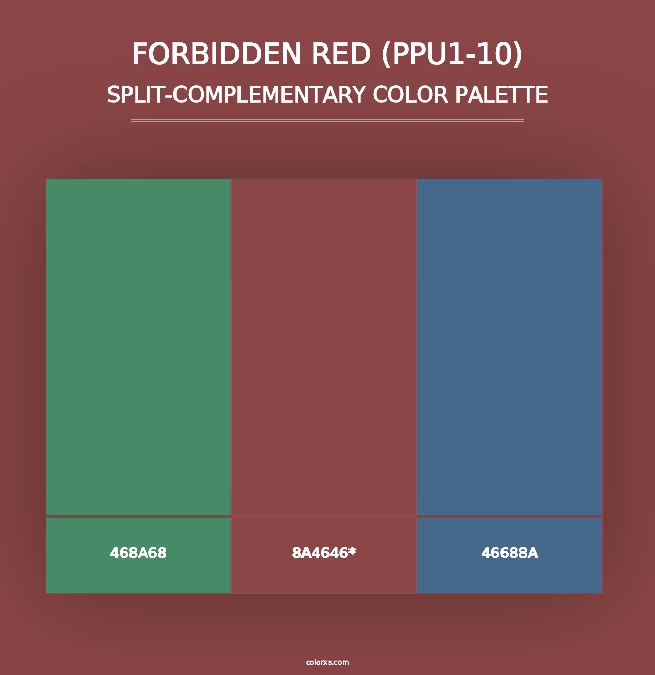 Forbidden Red (PPU1-10) - Split-Complementary Color Palette