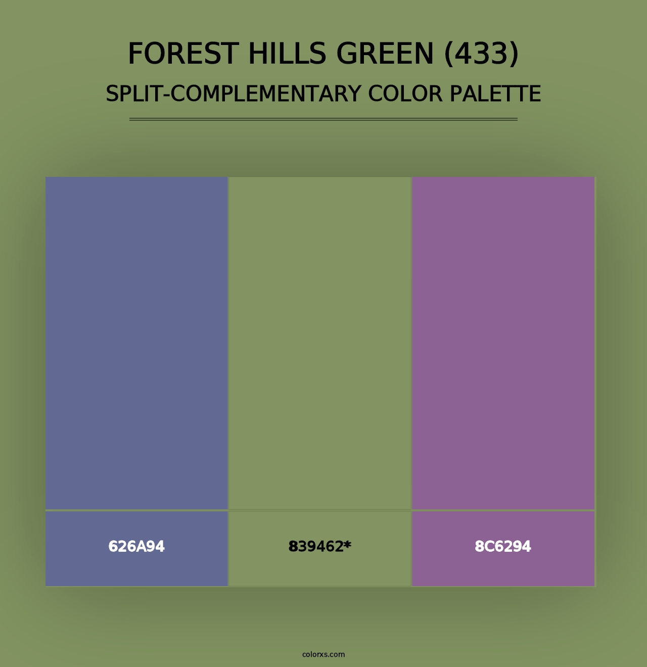 Forest Hills Green (433) - Split-Complementary Color Palette