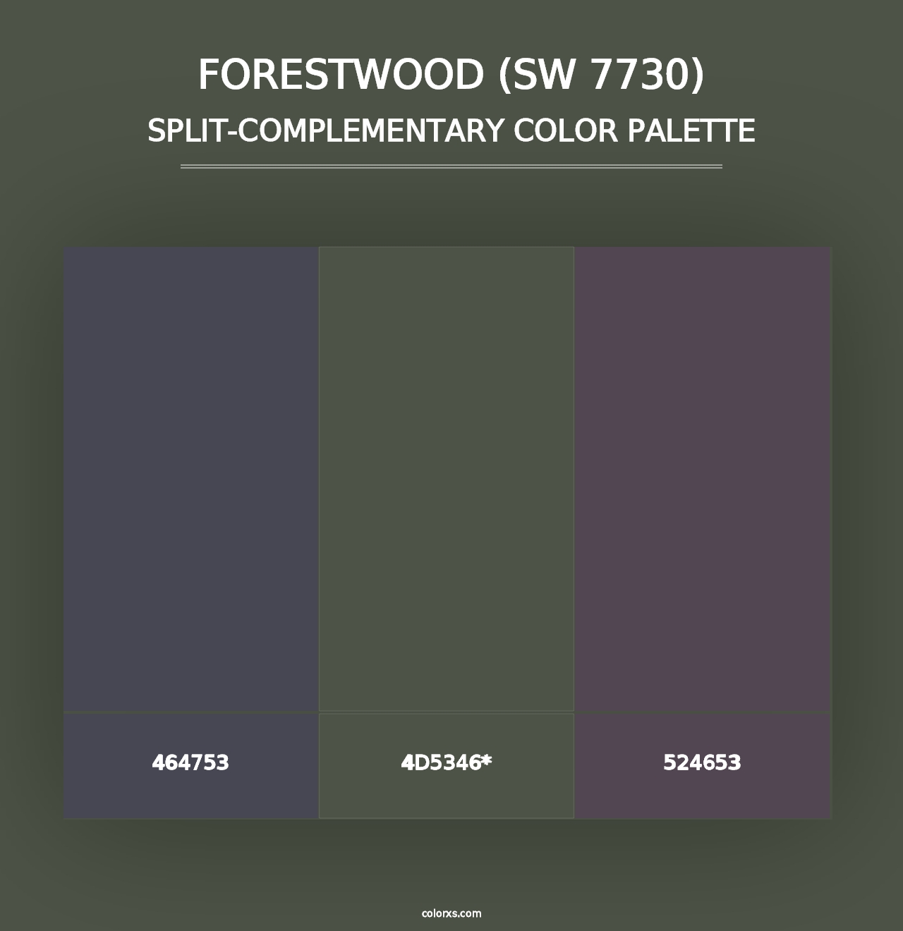 Forestwood (SW 7730) - Split-Complementary Color Palette