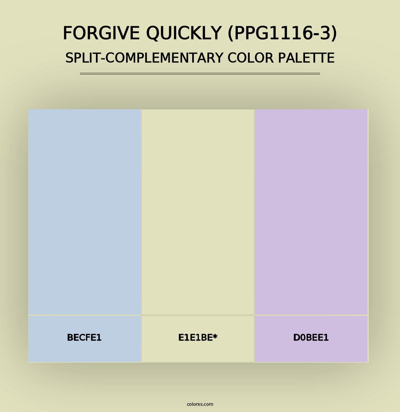 Forgive Quickly (PPG1116-3) - Split-Complementary Color Palette