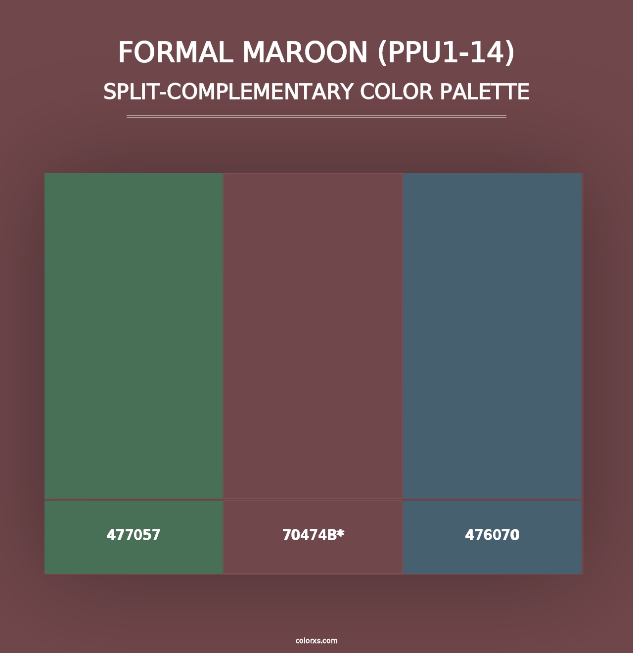 Formal Maroon (PPU1-14) - Split-Complementary Color Palette