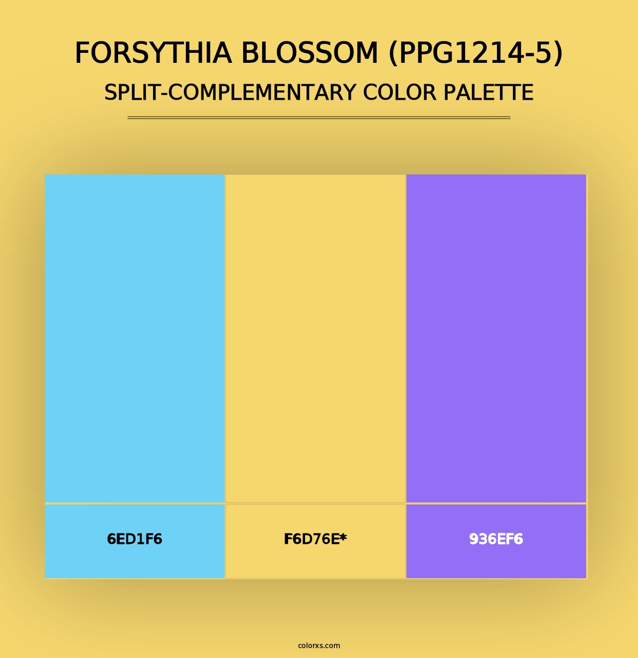 Forsythia Blossom (PPG1214-5) - Split-Complementary Color Palette