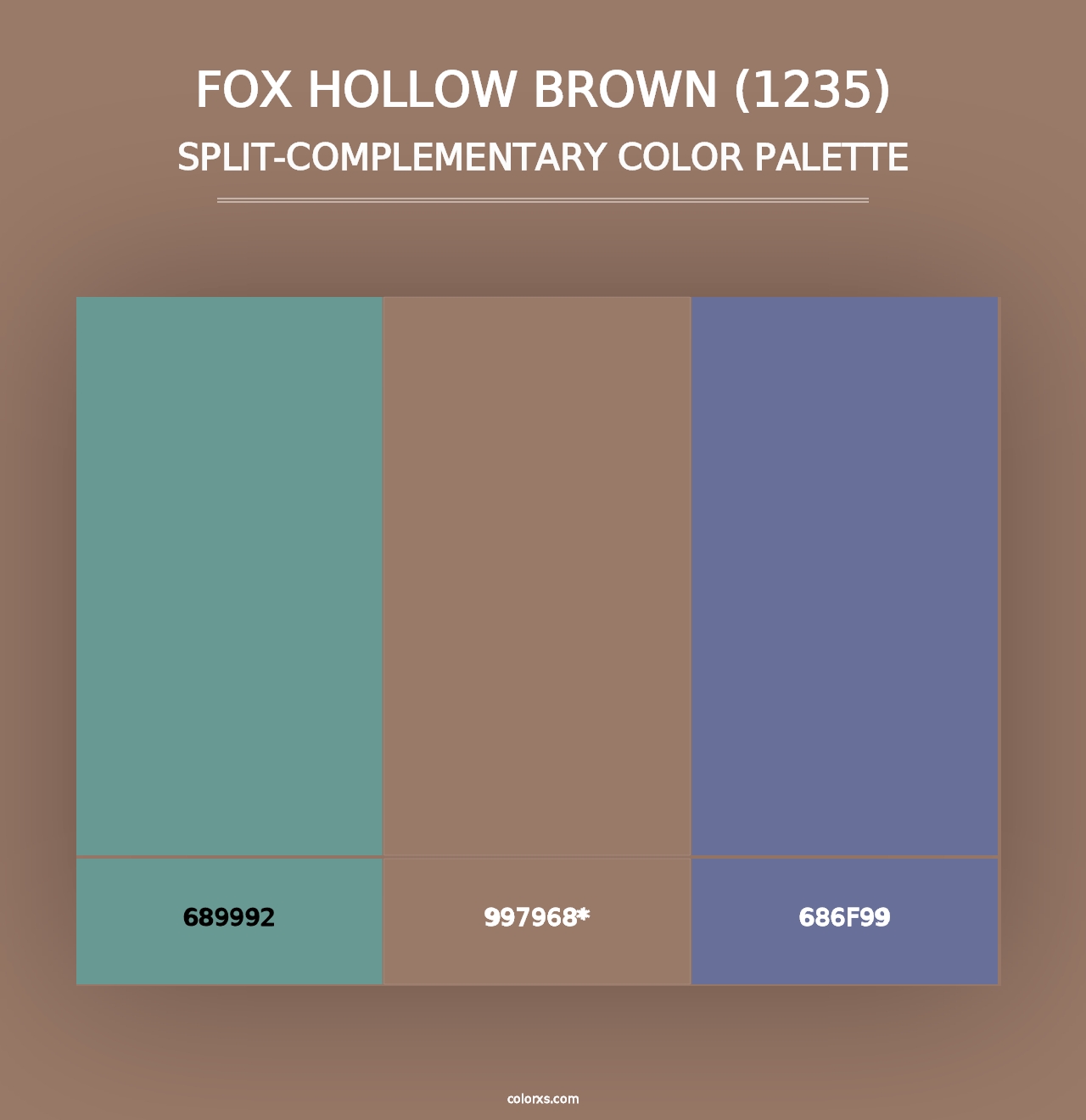 Fox Hollow Brown (1235) - Split-Complementary Color Palette