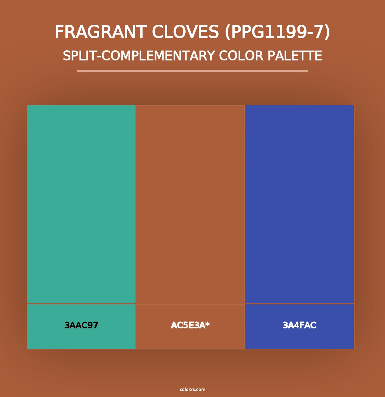 Fragrant Cloves (PPG1199-7) - Split-Complementary Color Palette