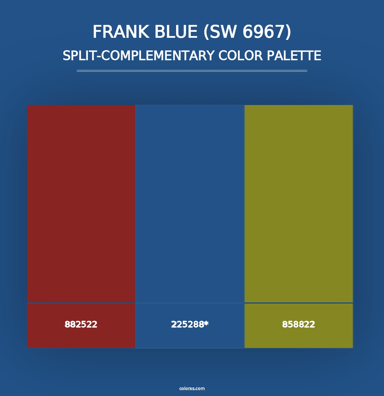 Frank Blue (SW 6967) - Split-Complementary Color Palette