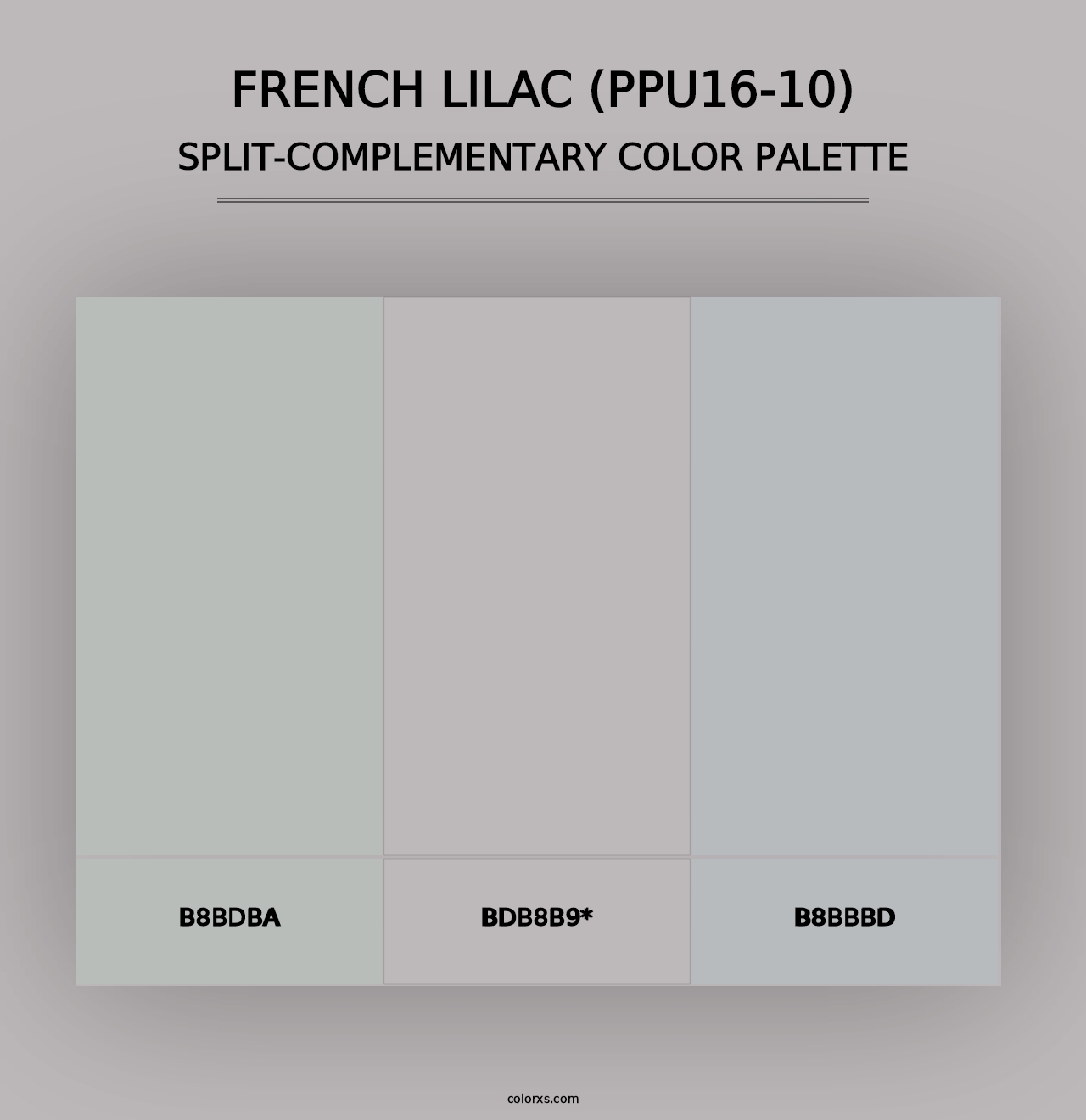 French Lilac (PPU16-10) - Split-Complementary Color Palette