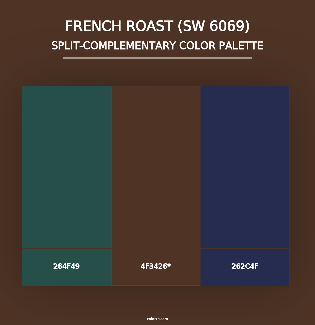 French Roast (SW 6069) - Split-Complementary Color Palette