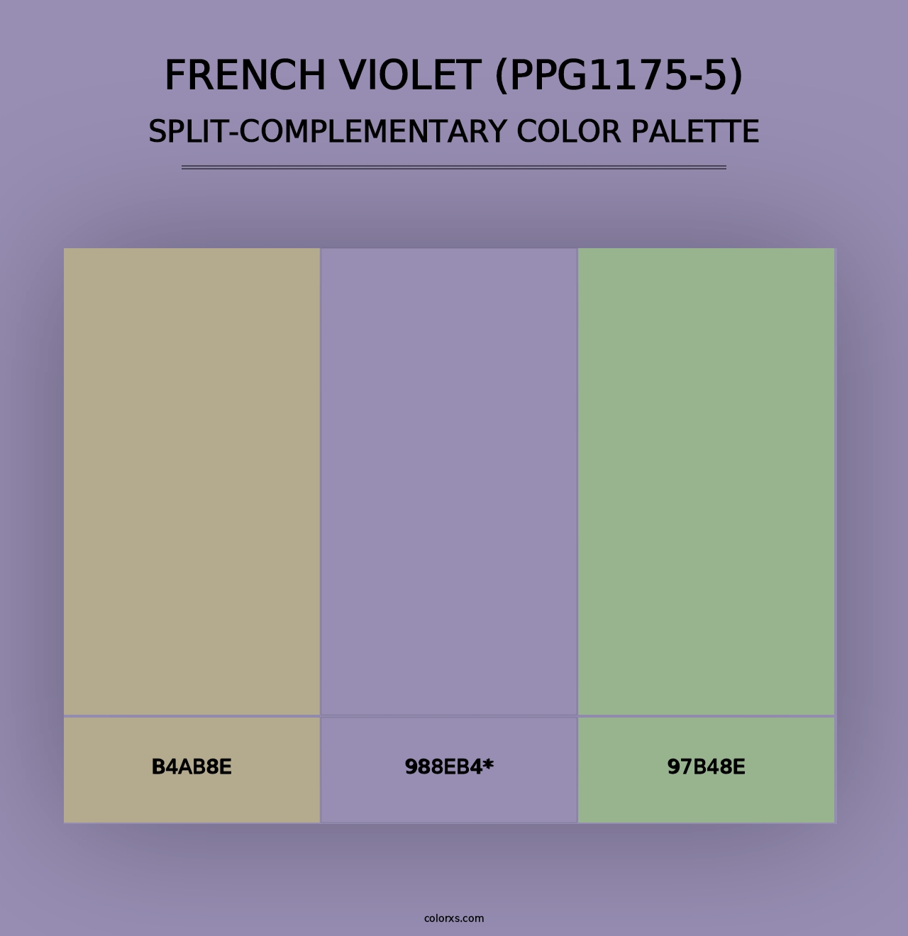 French Violet (PPG1175-5) - Split-Complementary Color Palette