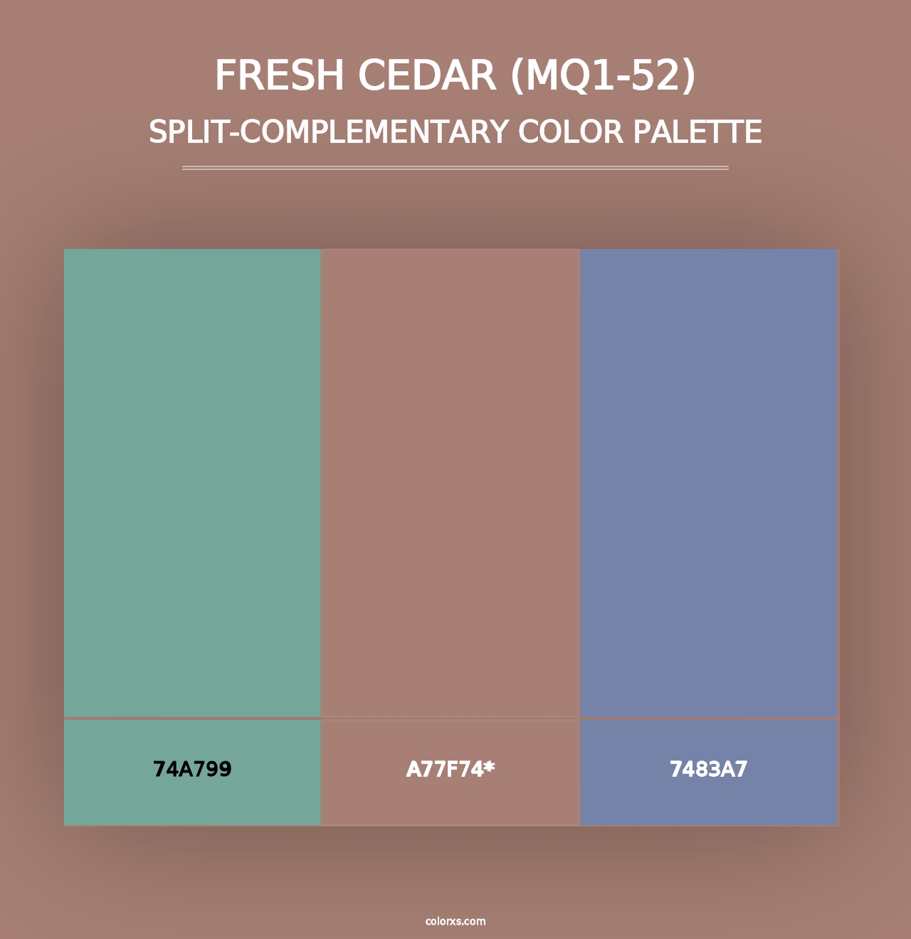 Fresh Cedar (MQ1-52) - Split-Complementary Color Palette