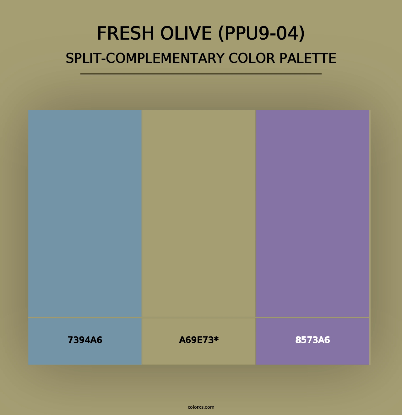 Fresh Olive (PPU9-04) - Split-Complementary Color Palette