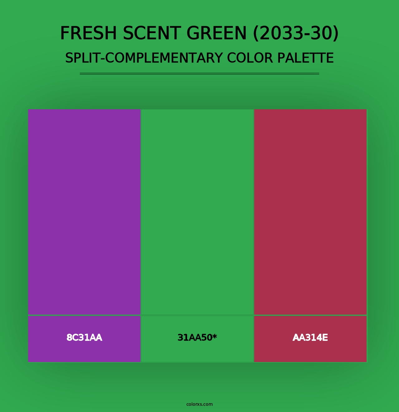 Fresh Scent Green (2033-30) - Split-Complementary Color Palette