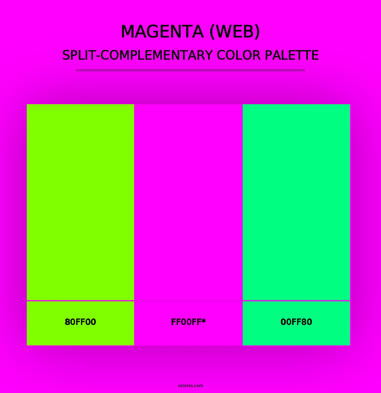 Magenta (Web) - Split-Complementary Color Palette