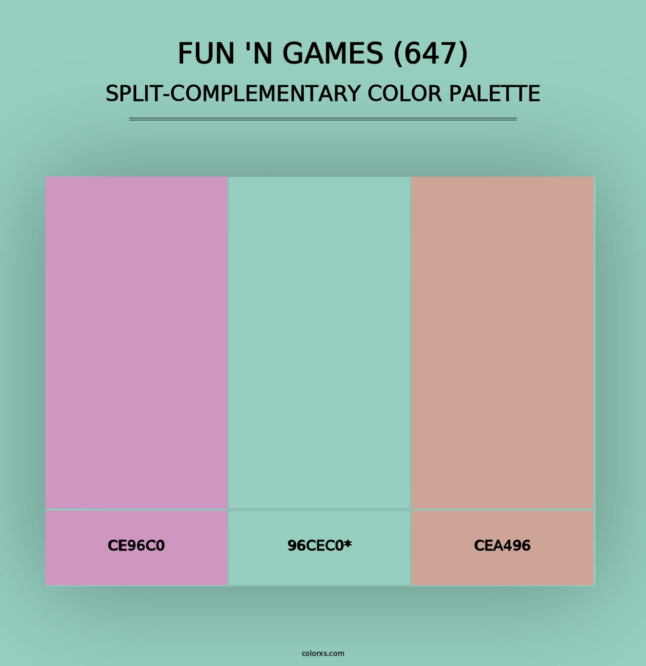 Fun 'n Games (647) - Split-Complementary Color Palette