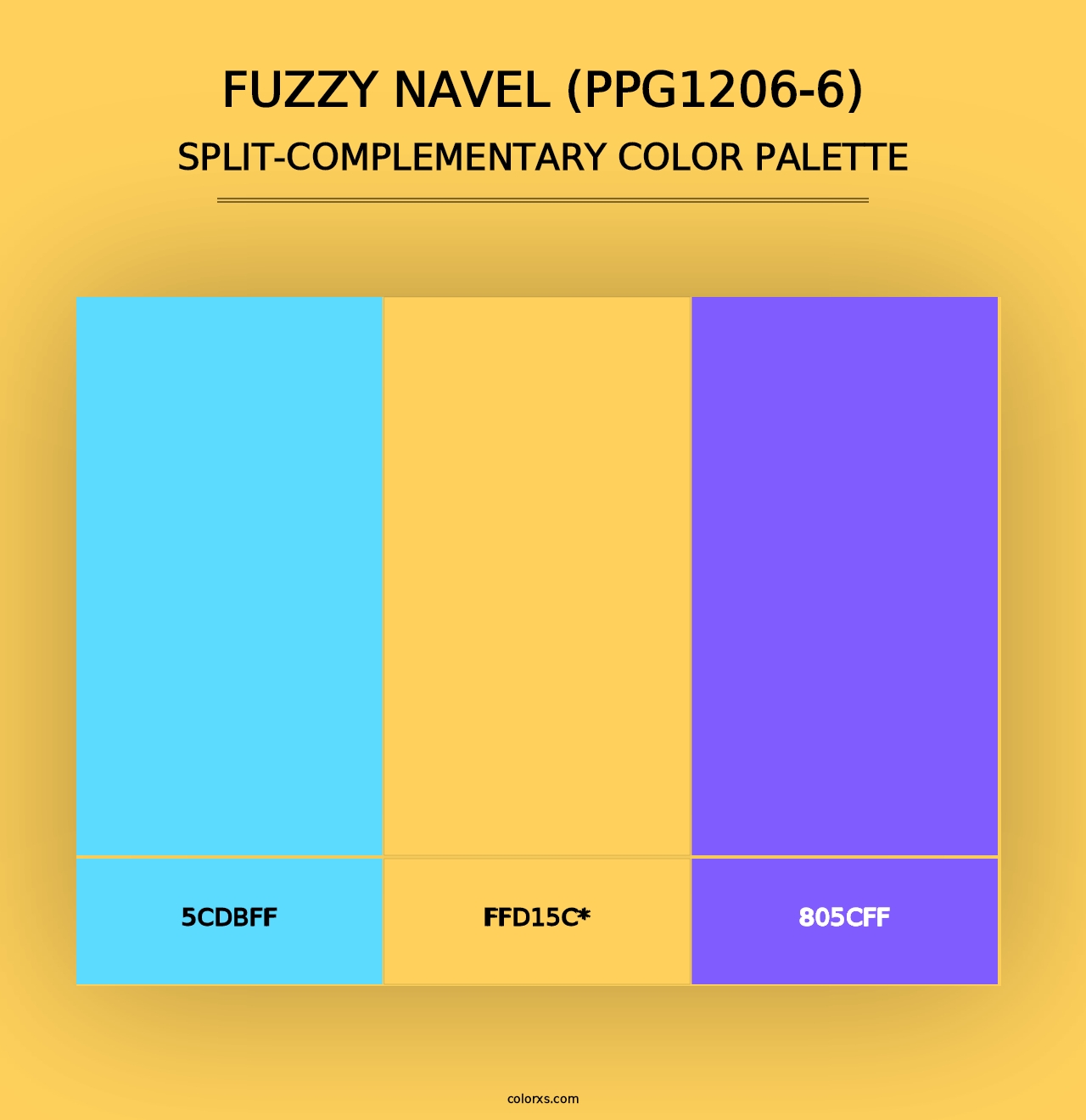 Fuzzy Navel (PPG1206-6) - Split-Complementary Color Palette