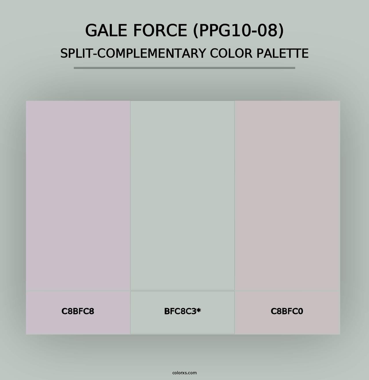 Gale Force (PPG10-08) - Split-Complementary Color Palette