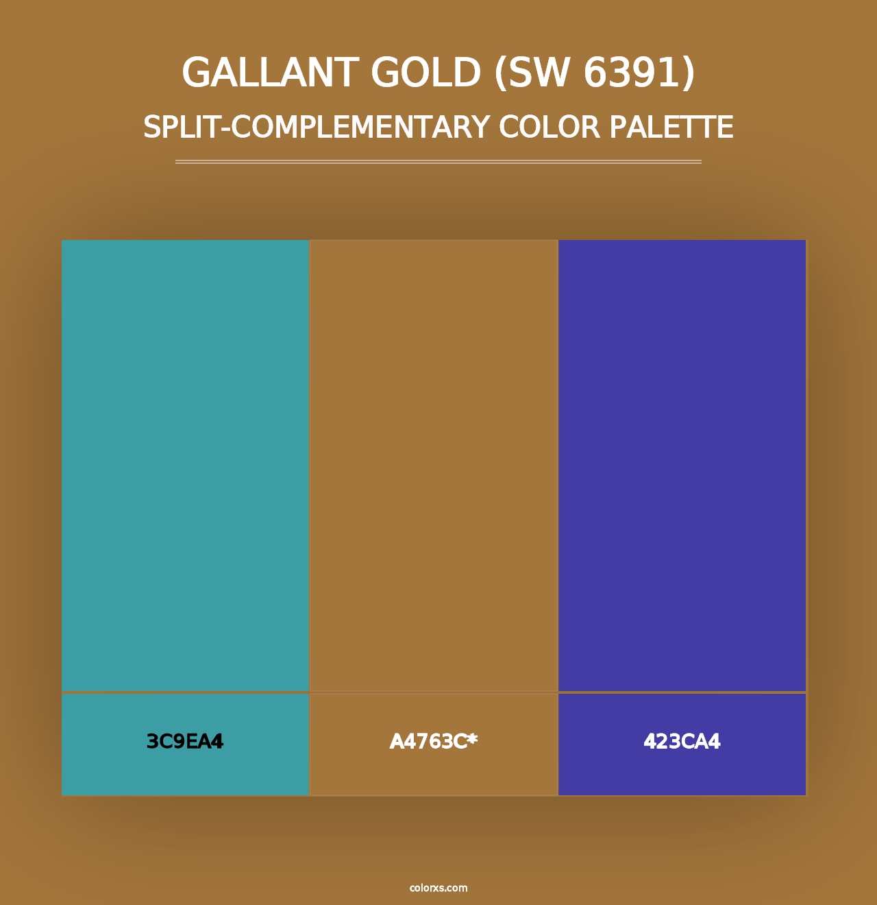 Gallant Gold (SW 6391) - Split-Complementary Color Palette