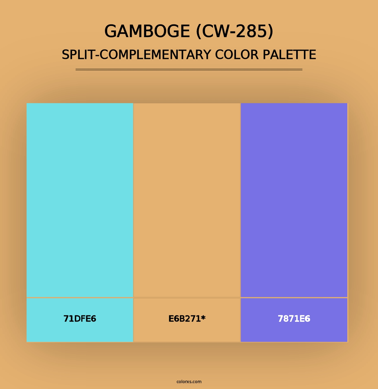 Gamboge (CW-285) - Split-Complementary Color Palette