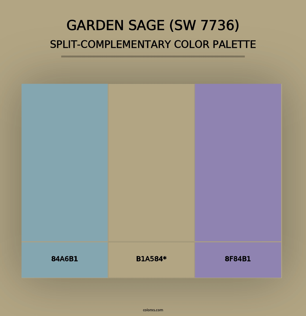 Garden Sage (SW 7736) - Split-Complementary Color Palette