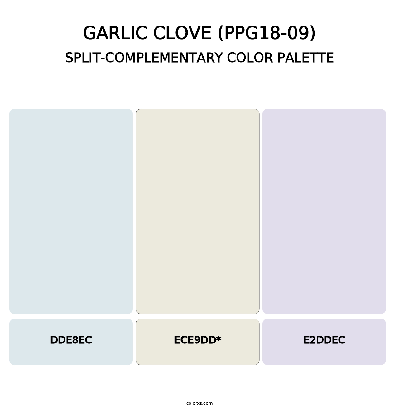 Garlic Clove (PPG18-09) - Split-Complementary Color Palette