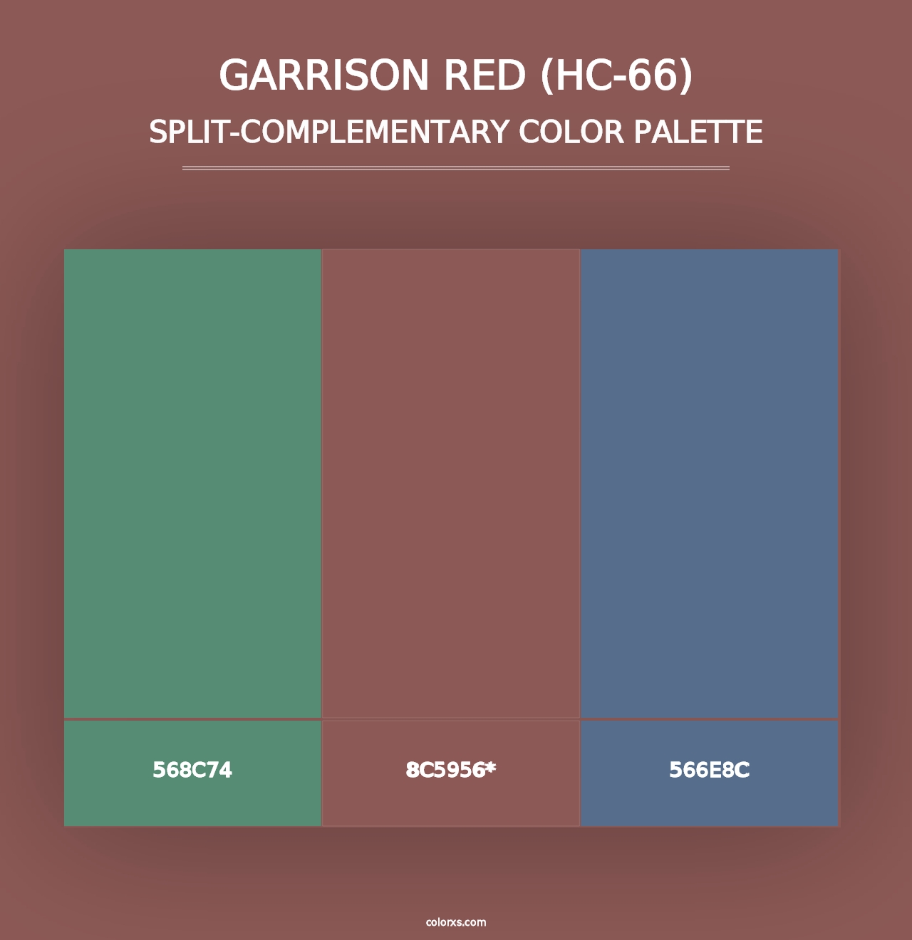 Garrison Red (HC-66) - Split-Complementary Color Palette