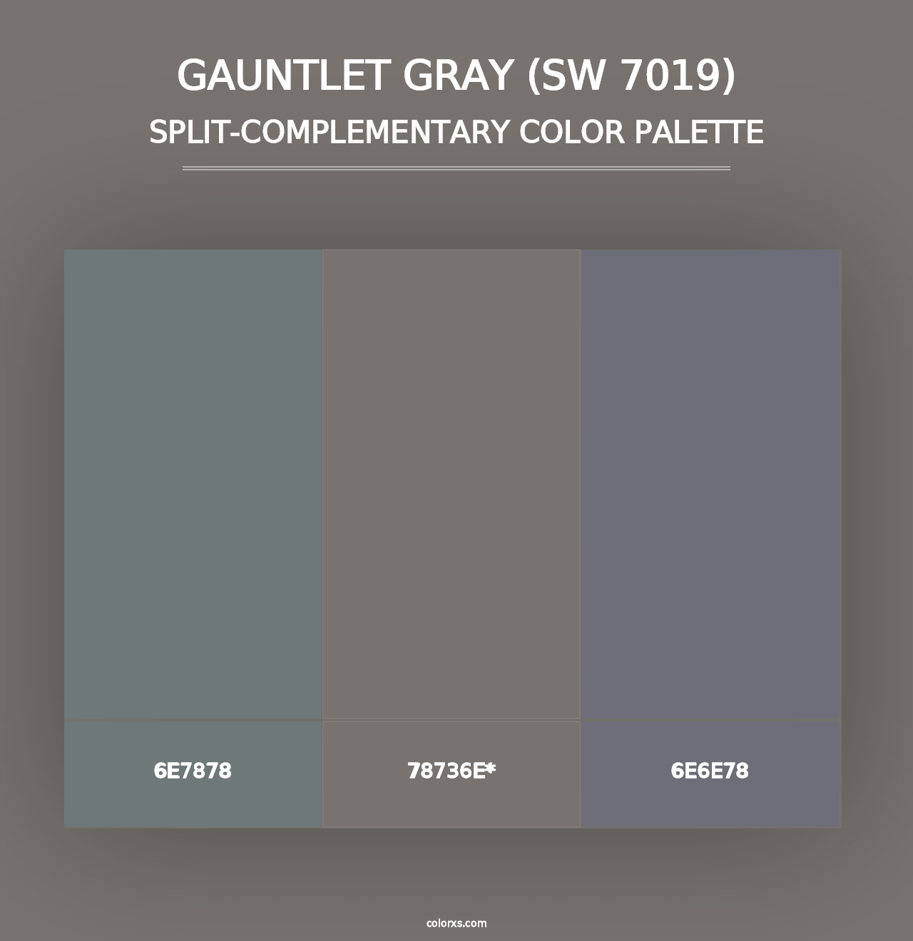 Gauntlet Gray (SW 7019) - Split-Complementary Color Palette