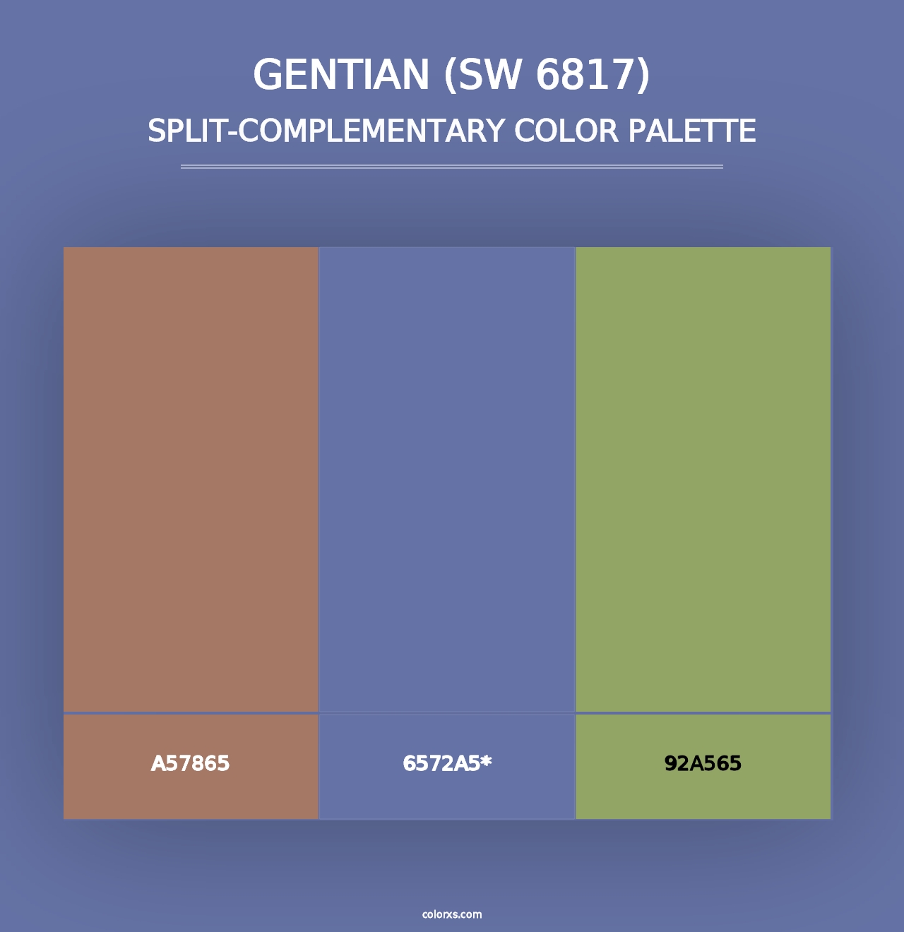 Gentian (SW 6817) - Split-Complementary Color Palette