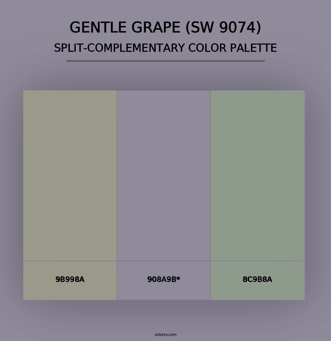 Gentle Grape (SW 9074) - Split-Complementary Color Palette