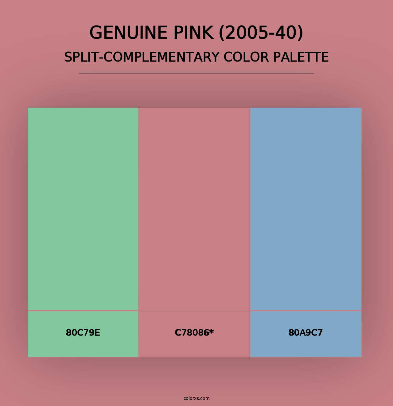 Genuine Pink (2005-40) - Split-Complementary Color Palette