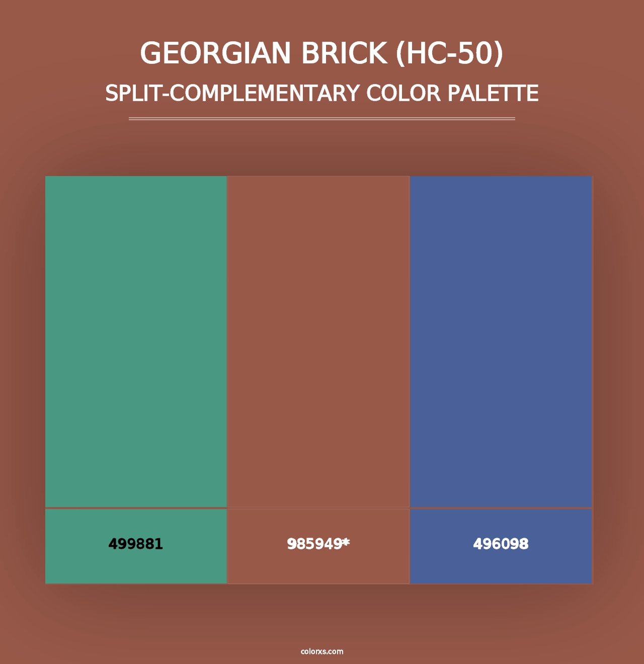 Georgian Brick (HC-50) - Split-Complementary Color Palette