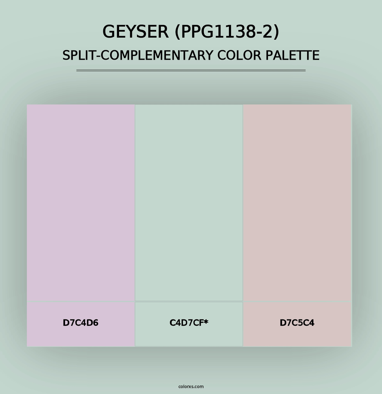 Geyser (PPG1138-2) - Split-Complementary Color Palette