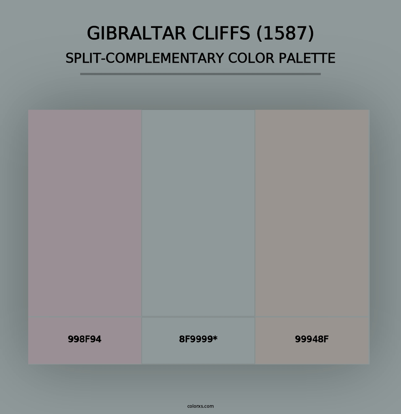 Gibraltar Cliffs (1587) - Split-Complementary Color Palette