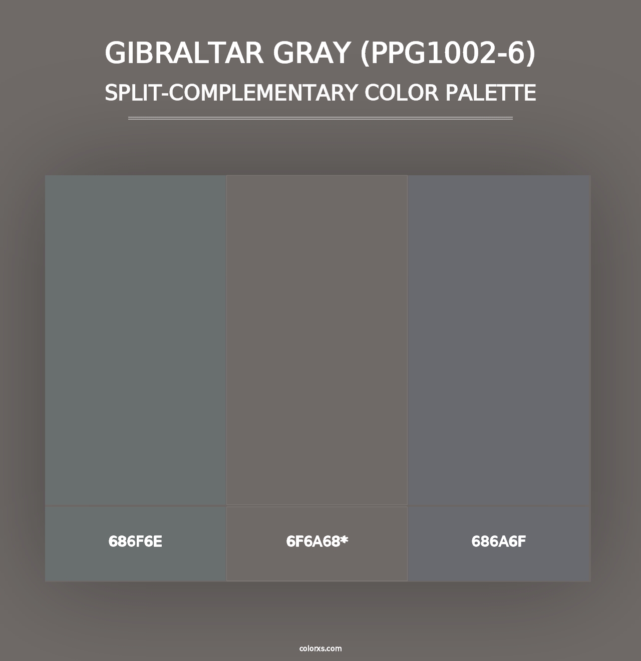 Gibraltar Gray (PPG1002-6) - Split-Complementary Color Palette