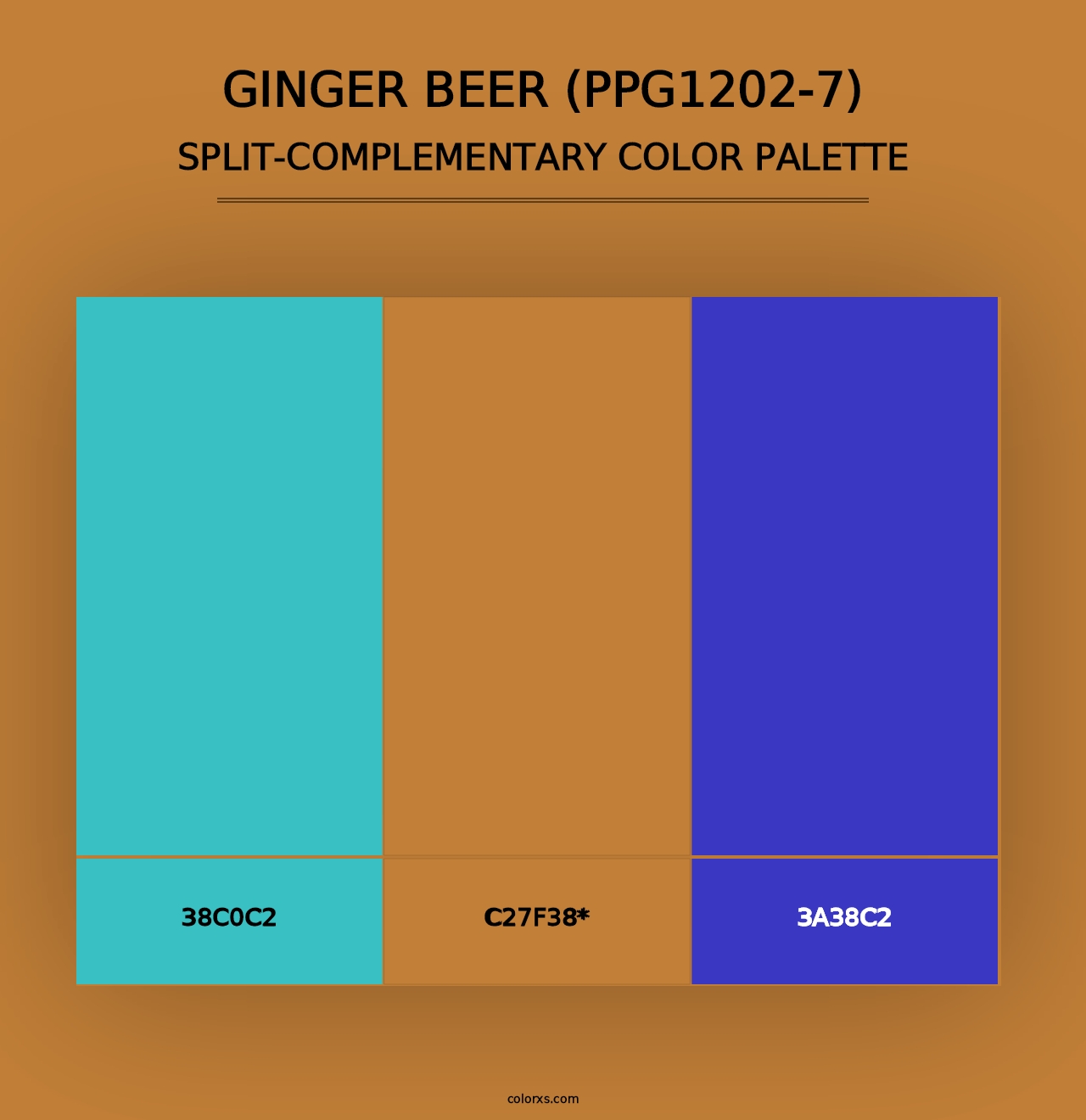 Ginger Beer (PPG1202-7) - Split-Complementary Color Palette