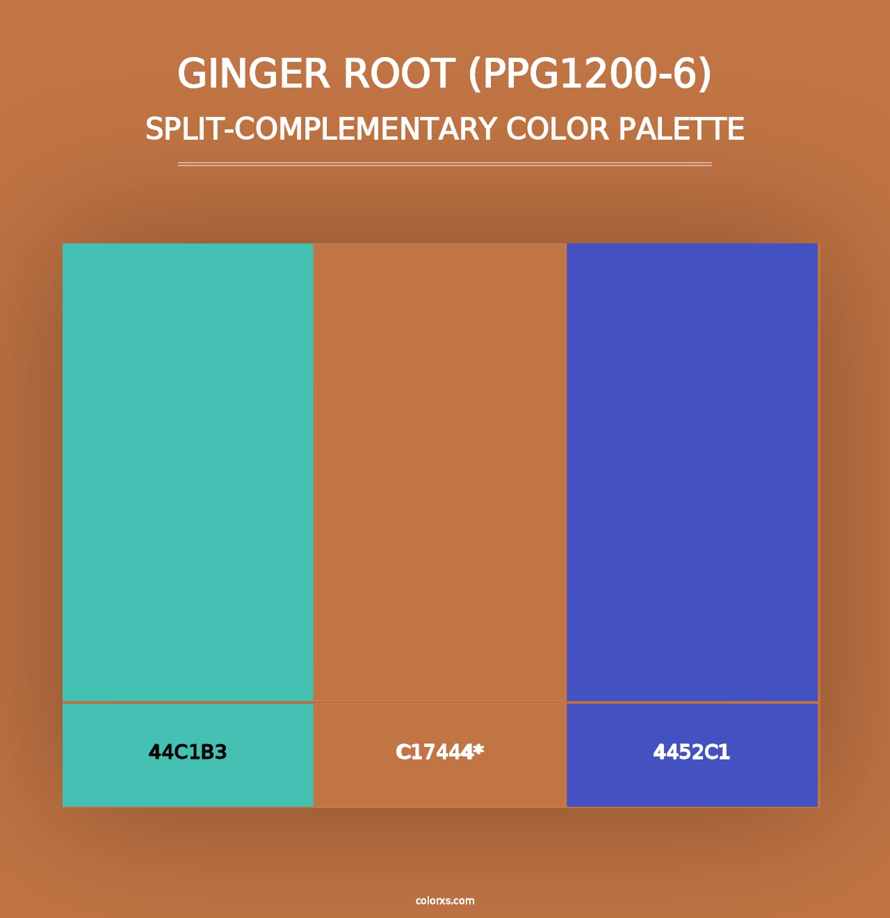 Ginger Root (PPG1200-6) - Split-Complementary Color Palette