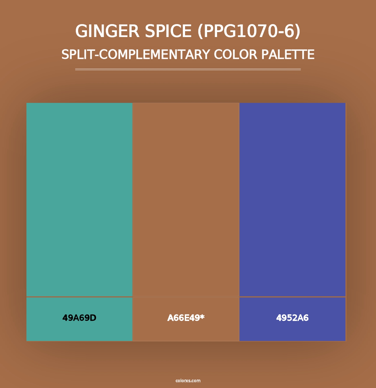 Ginger Spice (PPG1070-6) - Split-Complementary Color Palette