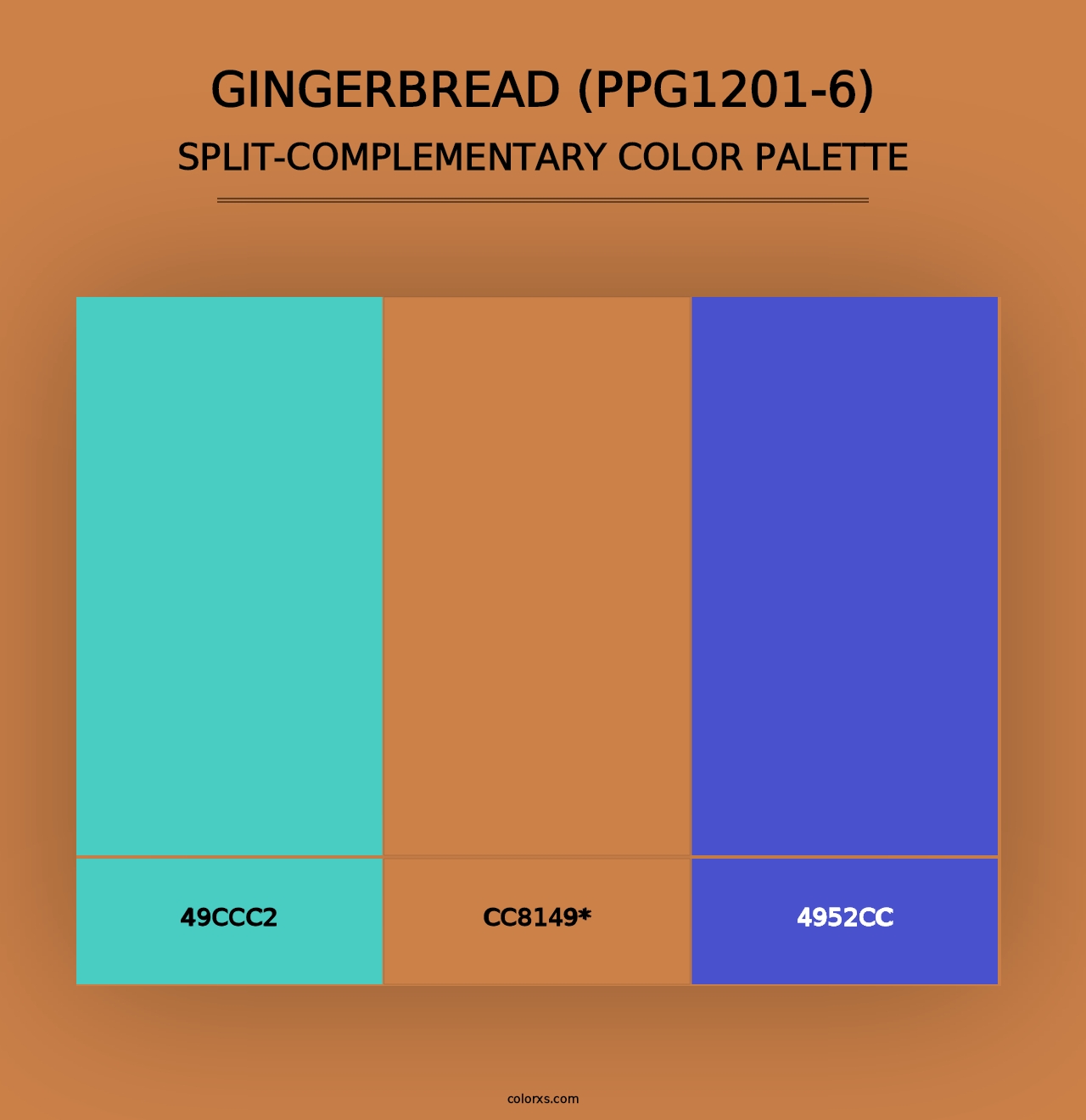 Gingerbread (PPG1201-6) - Split-Complementary Color Palette