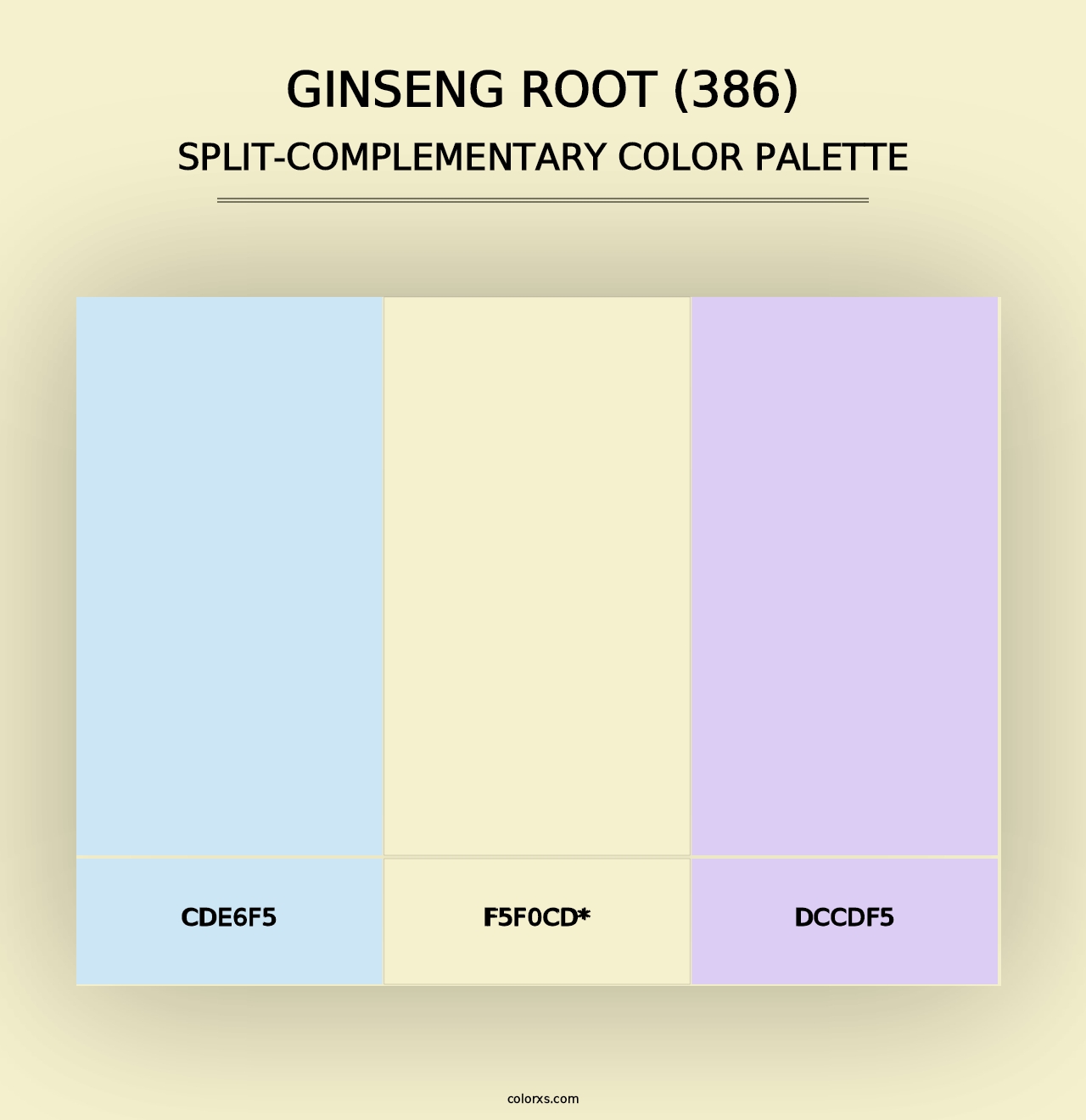 Ginseng Root (386) - Split-Complementary Color Palette