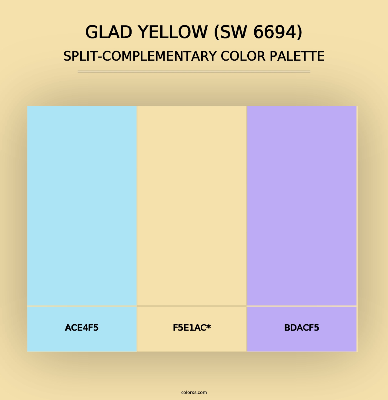 Glad Yellow (SW 6694) - Split-Complementary Color Palette